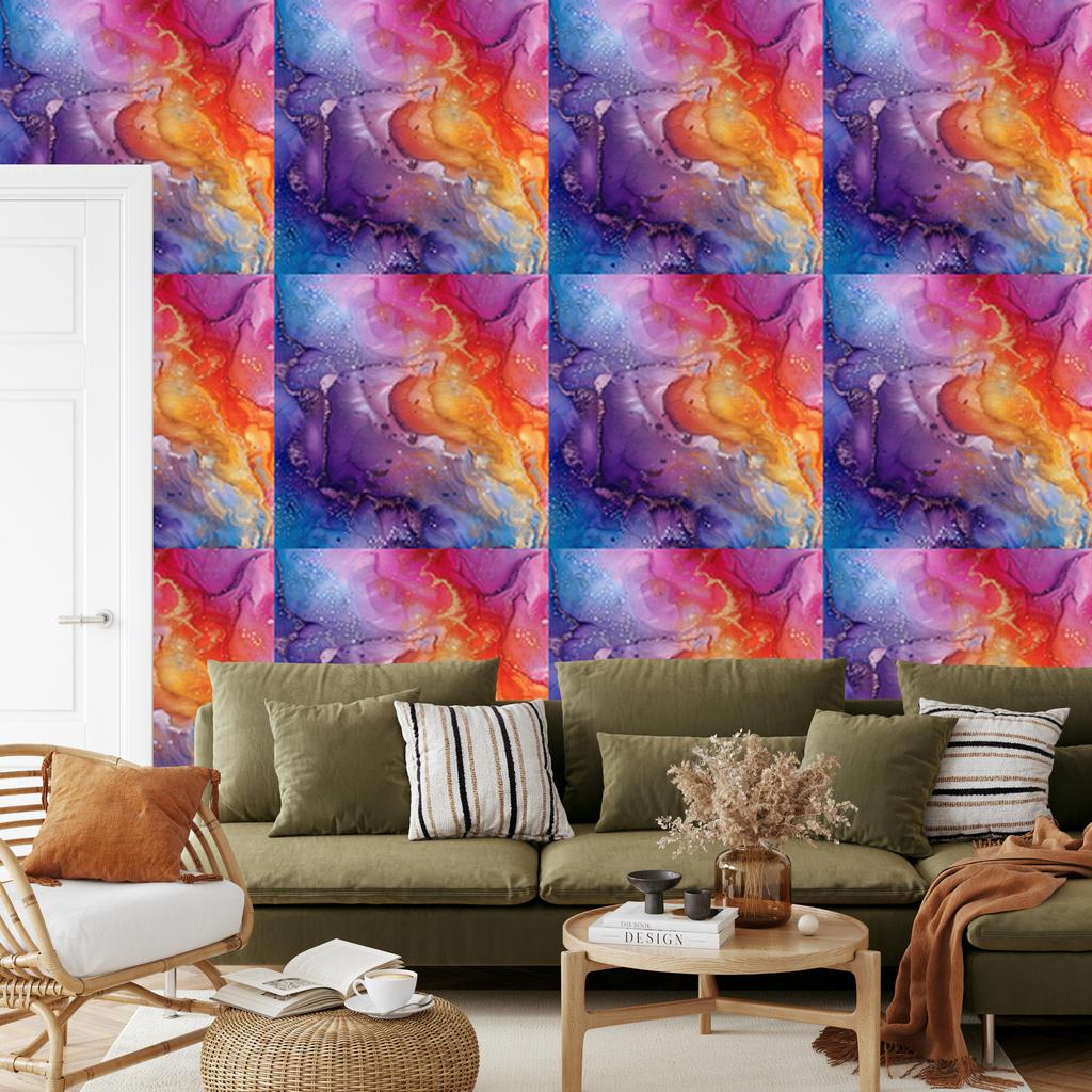 Ink purple wallpaper with blue background for living room and bedroom 50x1000