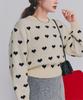 Titibait Heart Print Knit Pullover AEXP4174 Free Size Ivory Women's