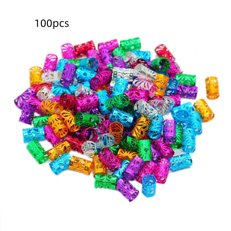 100/200 шт. серебряное золотое кольцо для волос для дредов, плетеные аксессуары для волос в стиле регги, аксессуары для волос в стиле хип-хоп, металлическая регулируемая пружина