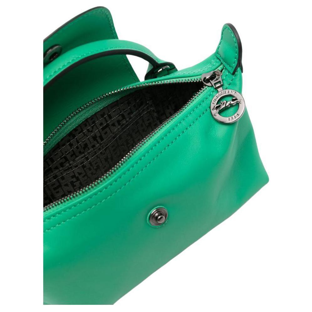 Longchamp Le Pliage Xtra Embossed Logo Detachable Adjustable Shoulder Strap Leather Mini Crossbody Handbag Unisex handbags Green 34205987249
