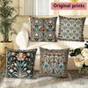 Boho Lotus Floral Throw Pillow Covers Pattern Cushion Cover Suitable for Sofa Bedroom Car Pillow Cover