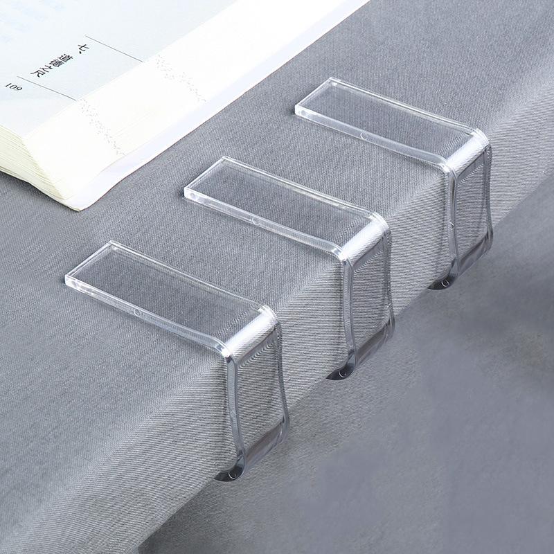 4pcs Tablecloth Clip Transparent Fixed Clip Household Table Cloth Holder Plastic Stopper Invisible Anti-slip Table Clips Cup Holders 5