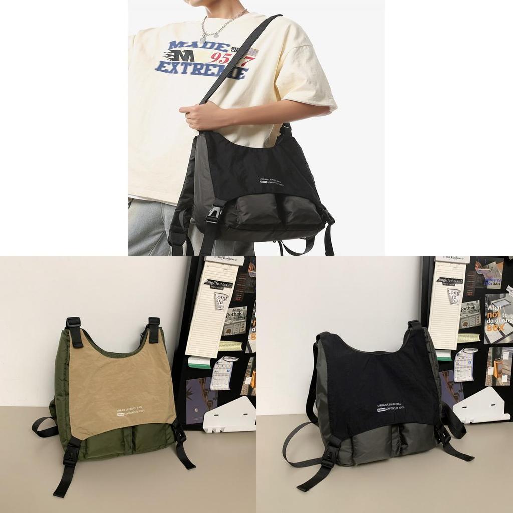 Mountain Range Small Crossbody Bag With Nylon Material For Hiking And Travel
