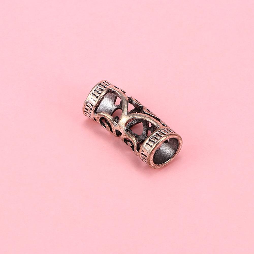 10pcs Zinc Zinc Alloy Spacer Hairbraid Silver Micro Rings Tube Dreadlock Beads Hair Braid Beads Cuff Clip