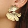 Vintage Women Irregular Ginkgo Leaf Dangle Stud Earrings Statement Jewelry Gift