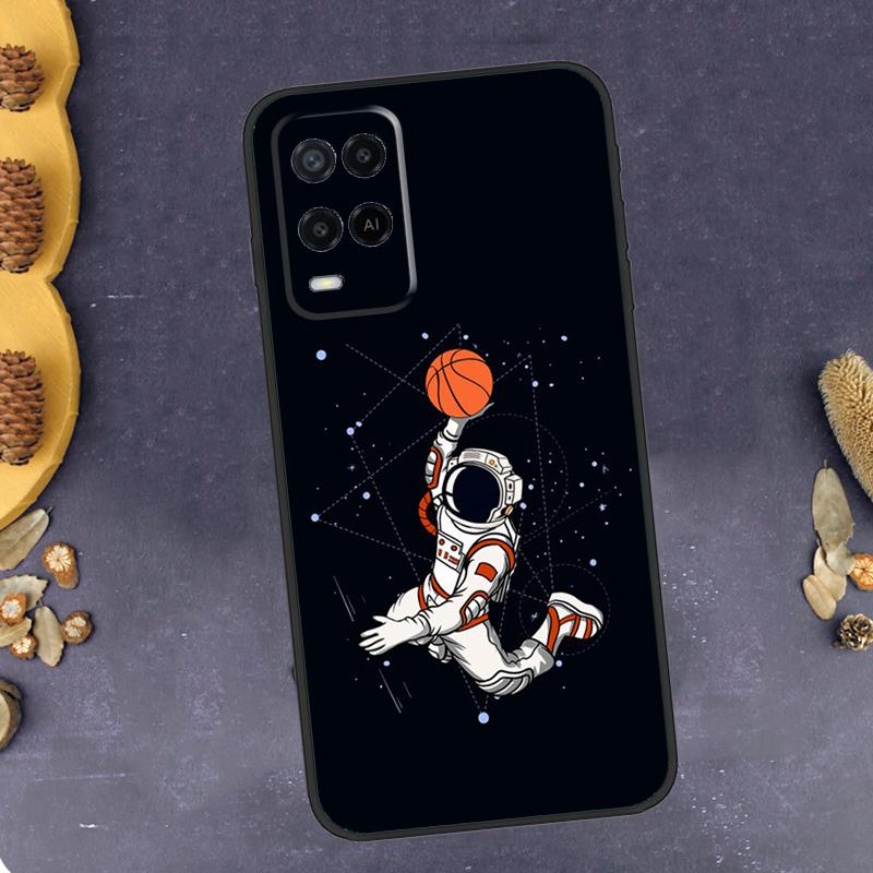 Astronaut Slam Dunk Basketball Phone Case For Oppo A78 A38 A58 A74 A15 A80 A60 A40 A94 A54 A98 A18 A16 A76 A96 A17 A77 A57S