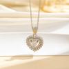 Small Heart Zircon Pendant Necklace For Women Minimalist Fashion Collarbone Chain Dainty Love Design