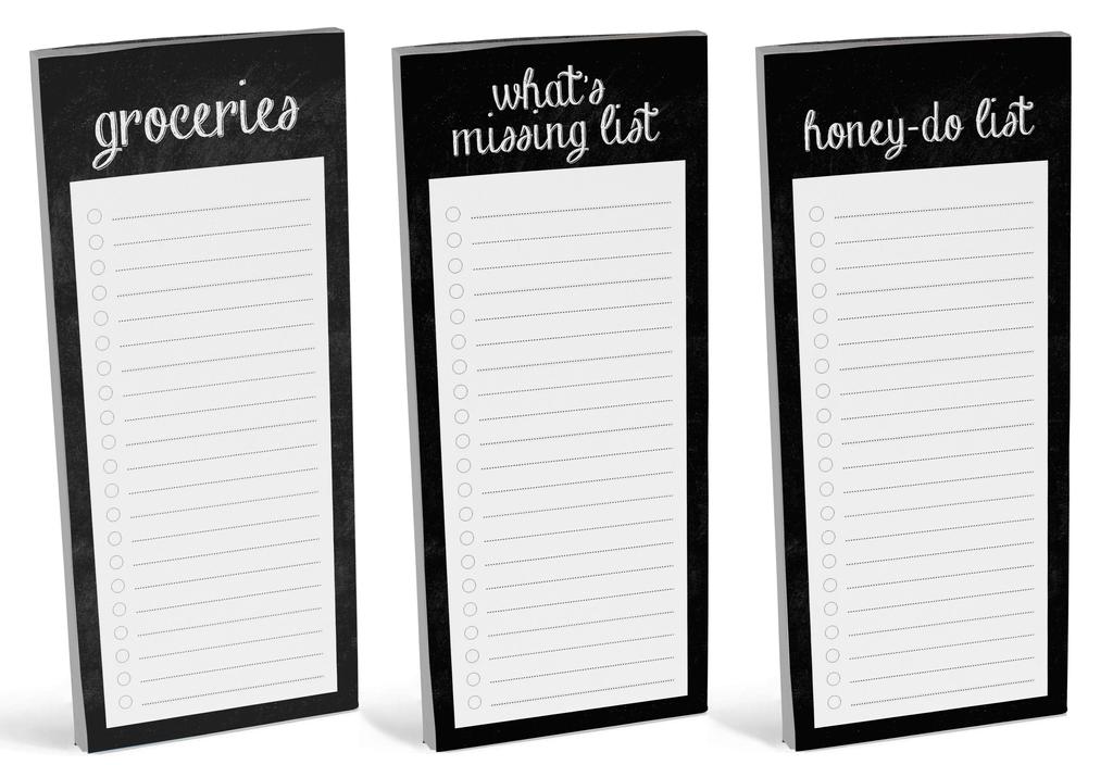 Inkdotpot Pack of 3 Magnetic Fridge To-Do List Notepads- Magnetic Memo Pads For Refrigerator- (50 Sheets