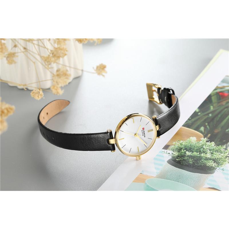 CURREN Новые лучшие женские часы, повседневные кварцевые часы, простые часы с японским механизмом и ремнем