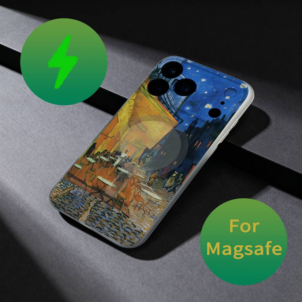 Винтажный чехол для телефона с узором Ван Гога для iPhone 17,16,15,14,13,12,X,XS,Pro,Max,Plus,E,Air,Mini с магнитной поддержкой Magsafe, Жидкий ТПУ