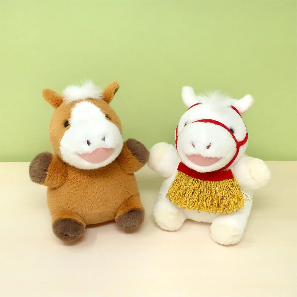 Naito Design Zodiac Pocha Horse Plush Year of the New Reiwa 8 Institute's Toy, Brown, 2026, Horse, Year's Day,