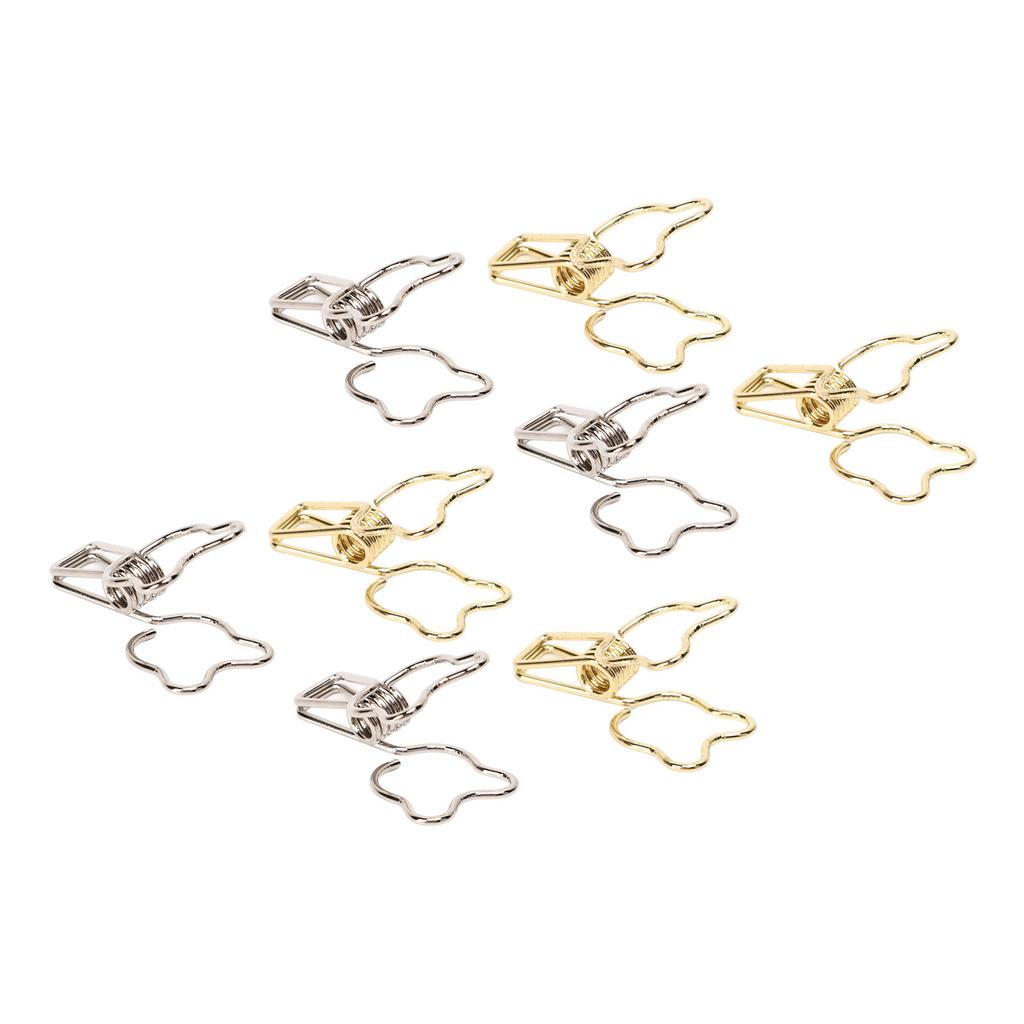 100 шт. клипсы золотые серебряные в форме милого медведя с сильной силой зажима металлические полые длинные хвостовые клипсы