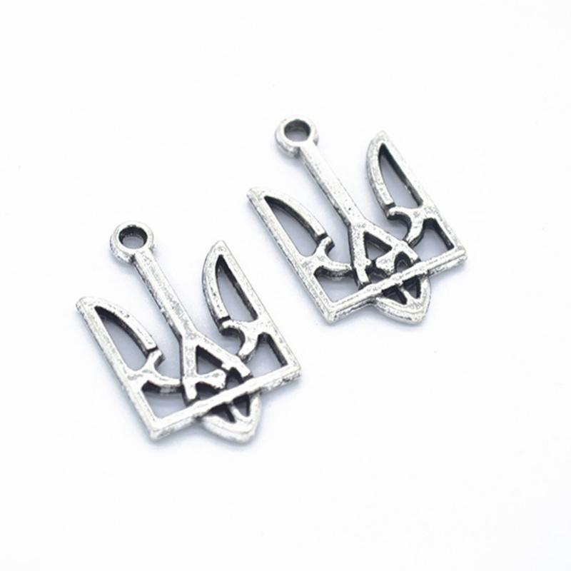 100 шт./набор DIY аксессуары Ретро сплав Подвески с национальным гербом Украины Украинский флаг Трезубец Шарм Патриотический подарок