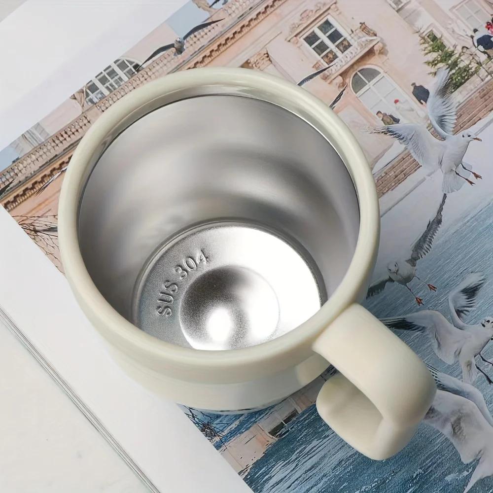 Кофейная чашка 480 мл с соломенной крышкой, кружка-термос из нержавеющей стали для горячих холодных напитков, воды, чая, молока, офиса, уличная портативная бутылка