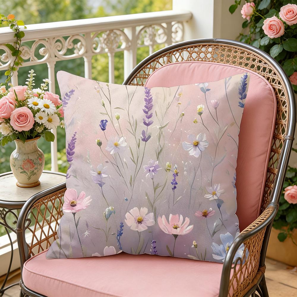 Little Flowers Cushion Cover Soft Plush Throw Pillow Cover DoubleSided Decorative Cushion Case Sofa Bedroom Home Decor