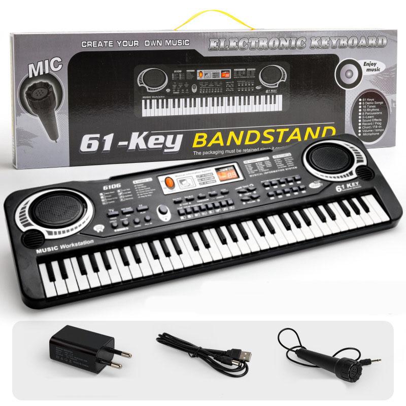 Новейшее обновление 61Keys цифровая музыкальная электронная клавиатура орган пианино комплект с микрофоном подарок