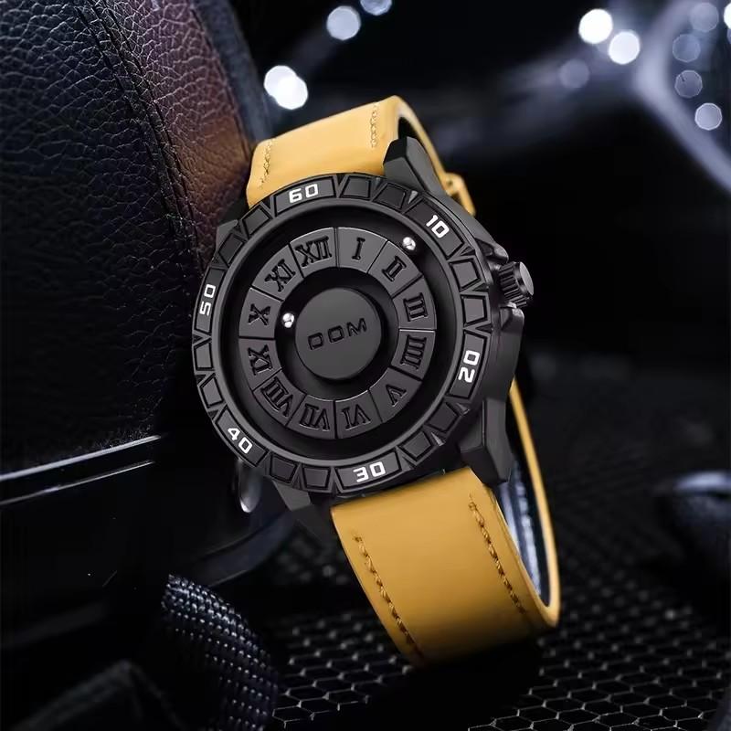 DOM 1726 Creative Design Quartz Men's Watch Magnetic Ball Concept Fashionable Cool Trendy Minimalist Waterproof Quartz Watch