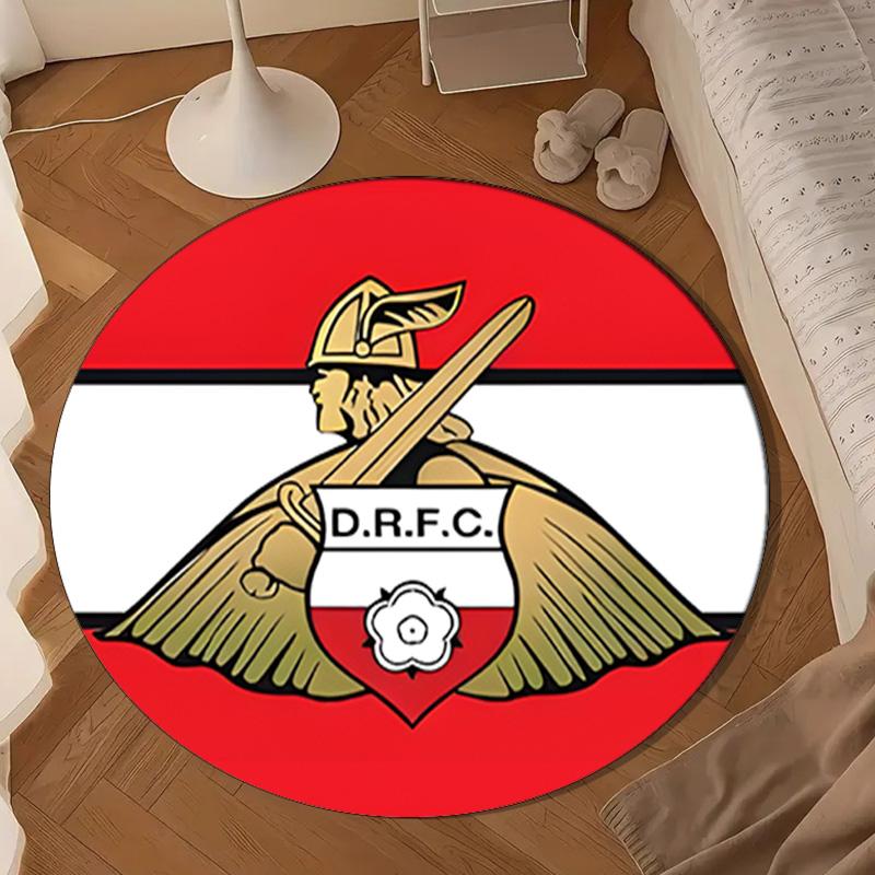 1PC Doncaster Red Crest Round Rug for Livingroom,Bedroom, Palyroom, Chair Rug, Area rug, Circle Carpet, Large Size Fan Christmas gift