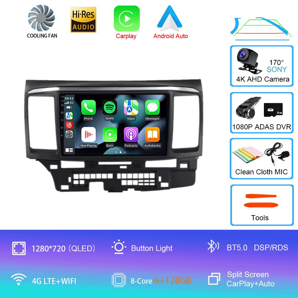 Android 14 для MITSUBISHI LANCER 9 10 X 2008 2009 2010 2011 - 2016 9-дюймовый стерео аудио автомобильный радиоприемник GPS плеер Carplay Auto Screen