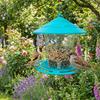 Подвесная кормушка для диких птиц в стиле беседки, водонепроницаемый контейнер для корма для птиц большой вместимости с веревкой для подвешивания, декоративная кормушка для колибри