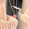 Little Peach Blossom Lucky Necklace for Women Light Luxury Pendant Pink Flowers Collarbone Chain Fairy Style Design Sense