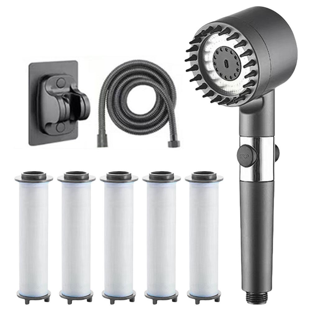Filtered Showerhead ON/OFF Switches & 18-Stage Water Softener Filter Massage Shower Handheld Sprayer Bath Bathroom Accessories