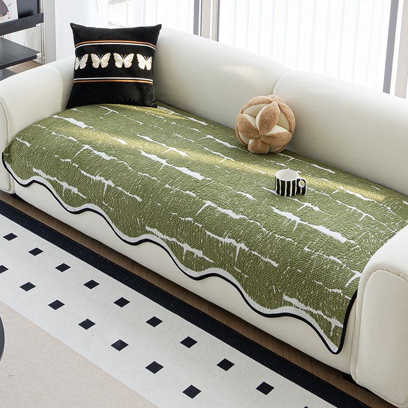Light Luxury High-Grade Leather Sofa Cushion New Autumn And Winter Plush Special-Shaped Irregular Sofa Seat Cushion Cover Cloth Towel