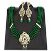 Gold Color Beads Chain Choker Necklace Crystal Bride Jewelry Set Drop Earring Women Wedding Bijoux