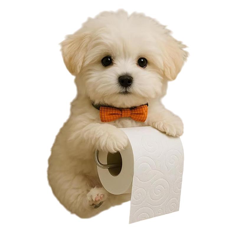 Милый держатель для туалетной бумаги в виде собаки, настенный, из смолы, органайзер для рулонной бумаги с собакой, декор для ванной комнаты, кухни, диспенсер для бумажных полотенец, салфеток