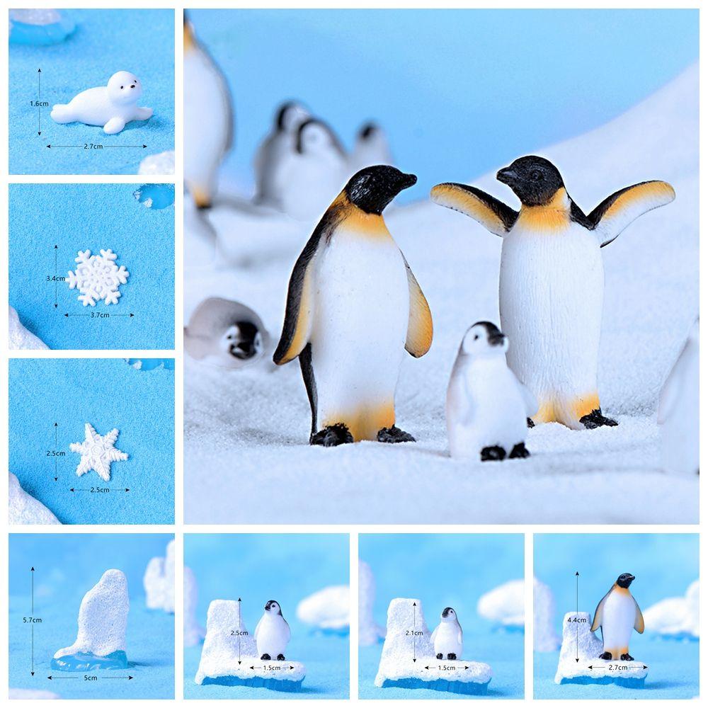 Cute Mini Animal Statue Miniature Model Micro Iceberg Series Resin Ornaments Handcraft Figurine