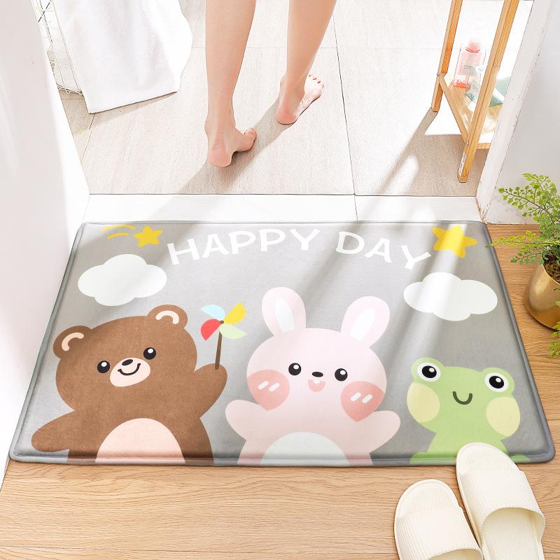 Cartoon Animal Bath Mat Diatom Mud Carpets Non Slip Shower Room Entrance Floor Foot Mats Home Toilet Kitchen Indoor Decor Rug