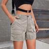 Женские шорты-карго, повседневные шорты-бермуды длиной до колена с карманами, летние мешковатые широкие штанины для походов