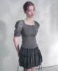 VIVACIOUS Charly Punched Square Neck Puff Tee_3 Colors