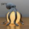 Милый Подводный Существо Декор 3D Печатный Осьминог Ночник, Креативная Настольная Лампа с Пультом Дистанционного Управления, 7 Цветов RGB Градиент Спящий LED Прикроватный