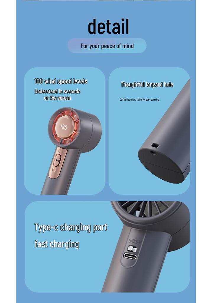 Portable High-Speed USB Rechargeable Handheld & Desktop Fan