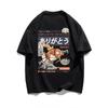 Men and Women's Summer Japanese Anime Street Clothing, Hip-hop, Printed Short Sleeved T-shirts 023 Large Fashion Casual Cotton