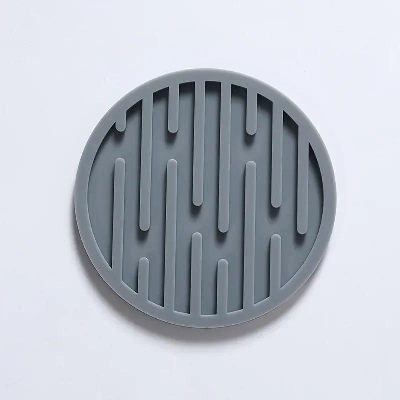 10cm Non-slip Soft Rubber Kitchen Coaster Thick Silicone Coaster Round Heat-resistant Coffee Beverage Water Insulation Mat