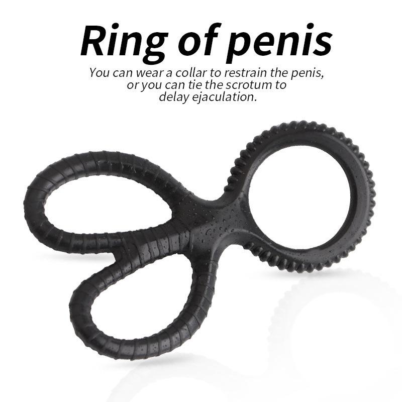 Кольцо с замком для любовника, секс-игрушки для пары, мягкая задержка эрекции, двойное кольцо для члена, фрикционный массаж, стимуляция