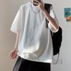 Men's Plus Size Crew Neck Loose Short Sleeve T-Shirt - Hong Kong Style Solid Color Summer Top