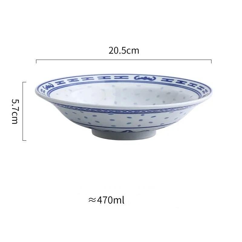 Набор пиал с драконами из сине-белого фарфора – Керамические тарелки для риса и супа с лапшой, подглазурная роспись