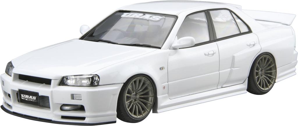 AOSHIMA The Tuned Car Series Nissan URAS ER34 Skyline 2001 Plastic Model 1/24 No.04 TYPE-R