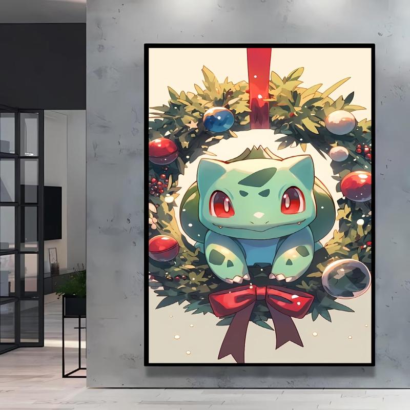 Canvas Wall Art Pokemon Pikachu Poster Prints Cute Cartoon Character Picture Classic Living Room Home Decoration Christmas Gift