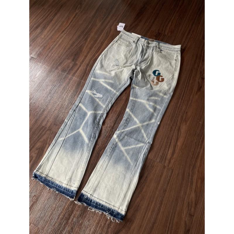Mens Painted Letter Print Flare Sweatpants Casual Straight Fit Cotton Joggers Winter Youth Streetwear