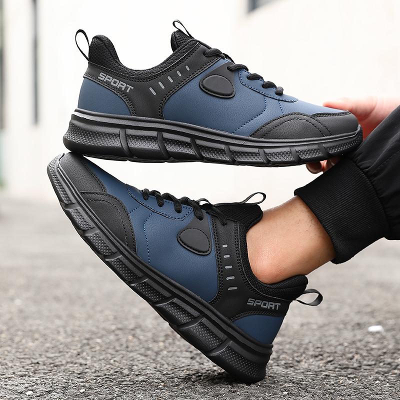 Men’S Black Running Shoes New Casual Soft Bottom 48 Plus Fat Wide Casual Travel Shoes Wear-Resistant Non Slip Walking Sneakers