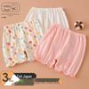 Летние хлопковые bloomers для девочек с открытой промежностью – Защитные шортики в стиле «Цветочный бутон» для малышей