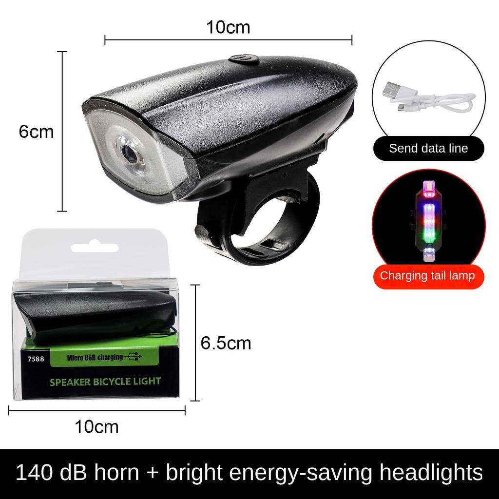 Bicycle Lights with Speakers, Rechargeable Bicycle Lights, Cycling Lights, Bicycle Headlights with 3 Lighting Modes