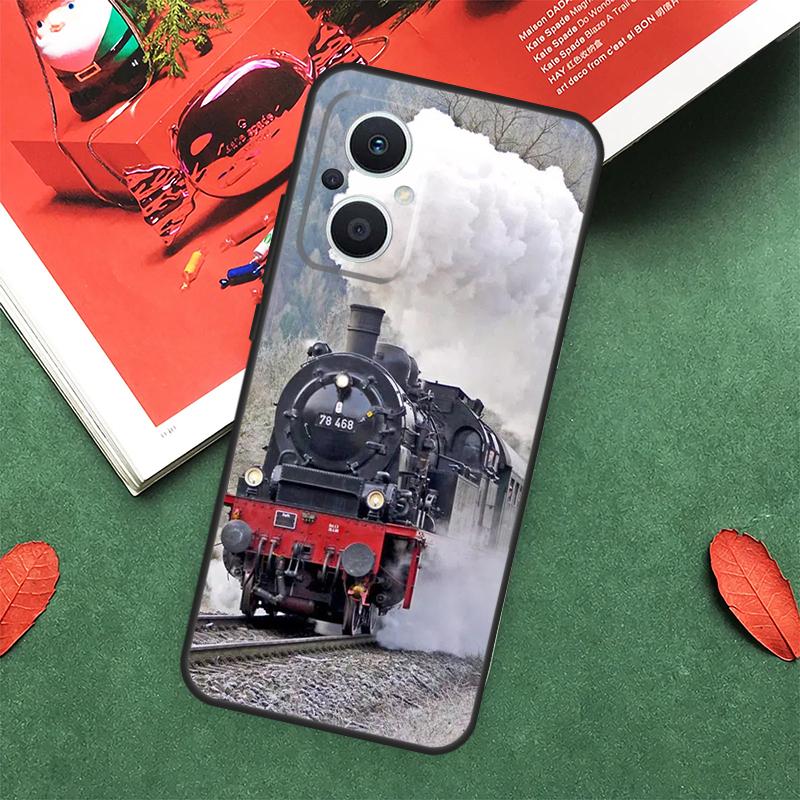 Train Steam Engine Case For OPPO Reno 14F 13F 12F 11F 12 13 14 10 Pro 7 8 Lite OPPO Find X5 X6 X8 X9 Pro Cover
