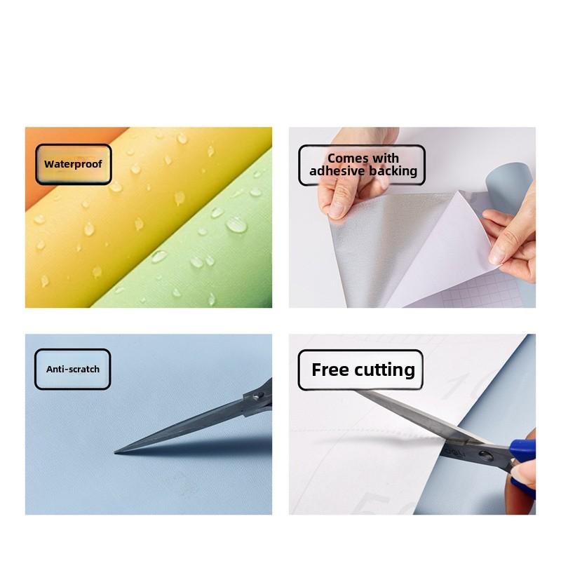 Solid Color Self-adhesive Simple Warm Bedroom Living Room Decor Waterproof Background Wall Paper Furniture Renovation