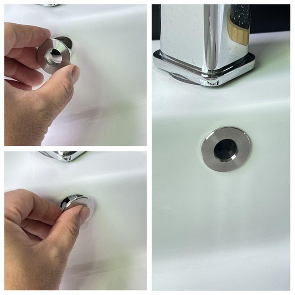 Round Wash Basin Overflow Ring Plug Replacement Sink Hole Cover  Kitchen Bathroom Supplies