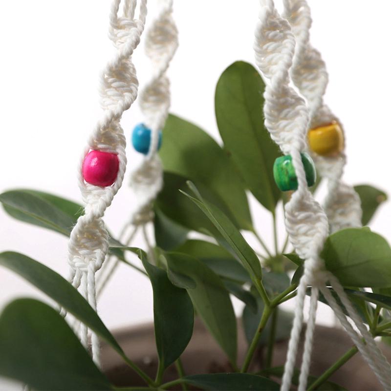 Подставка для горшка, вешалка для растений в технике макраме, подвесная корзина для кашпо, плетеная из джутовой веревки, рукоделие